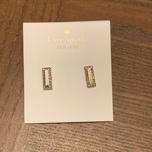 NWT Kate Spade Silver Rectangle Earrings
